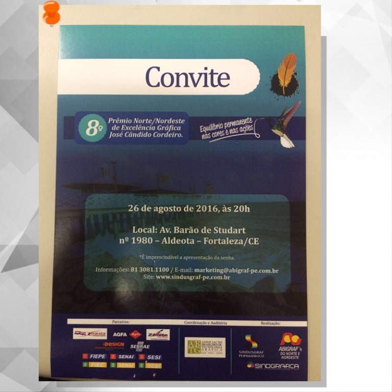 Estamos como finalistas do 8° Prêmio  Norte Nordeste José Cândido Cordeiro 2016!