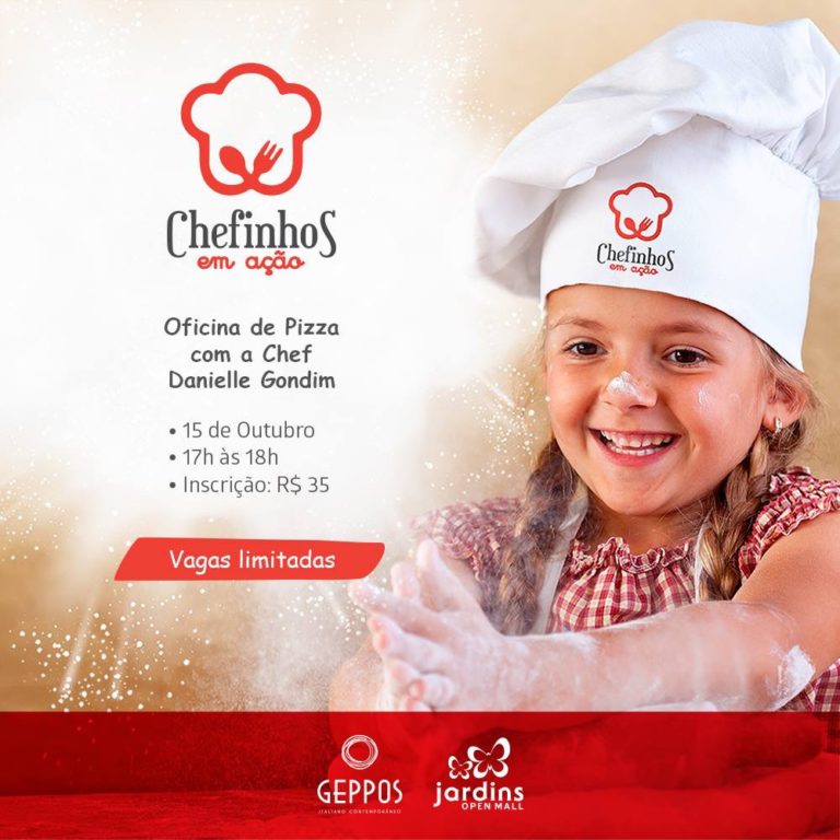 Oficina de Pizza para crianças no Geppos