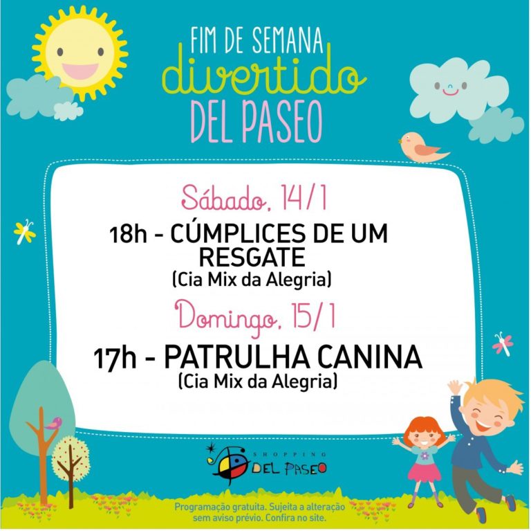 Programação infantil no Shopping Del Paseo