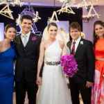 Paula e Thiago Valente, Rebeca Sampaio, Acrisio e Estela Valente