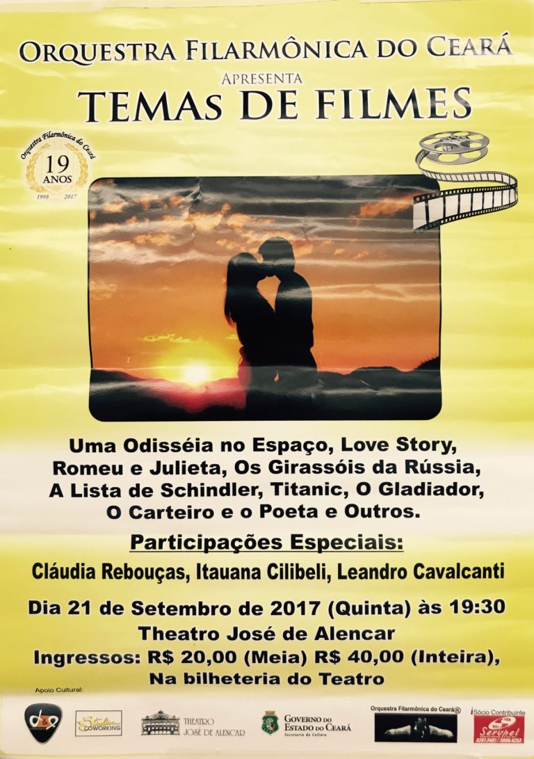 Orquestra Filarmônica do Ceará apresenta ”Temas de Filmes”