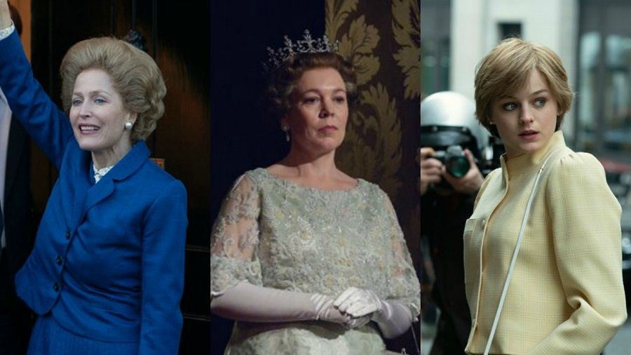 Gillian Anderson, Olivia Colman E Emma Corrin, De 'The Crown'