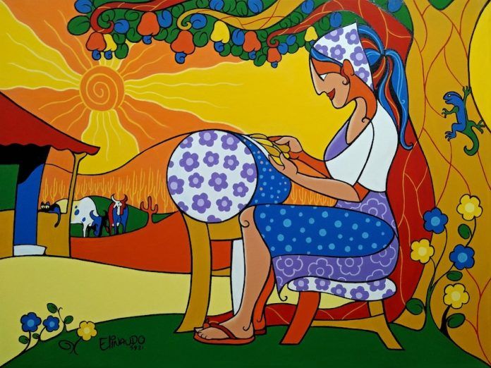 Elinaudo Barbosa   Quadro Mulher Rendeira