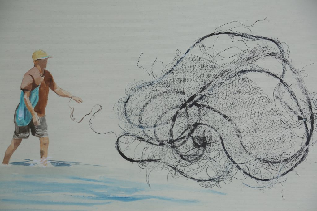 Pescando Em Águas Belas_Gravura E Aquarela_Artistas Andréa Dall'Olio E Demeilson Ferreira