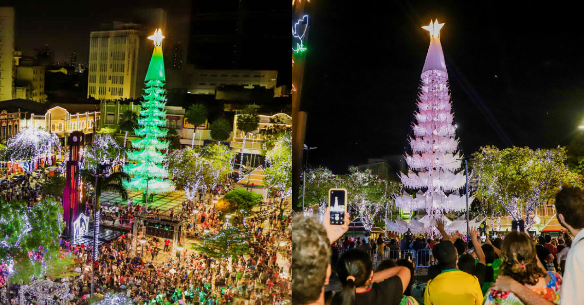 Árvore de Natal do Ceará Natal de Luz encanta visitantes da Praça do Ferreira e Praça Portugal | Tapis Rouge Árvore de Natal do Ceará Natal de Luz encanta visitantes da Praça do Ferreira e Praça Portugal | Tapis Rouge