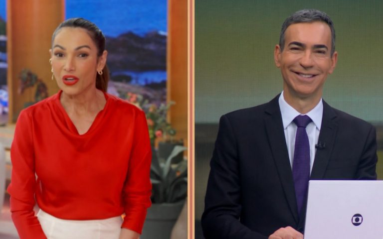 César Tralli se despede do “Jornal Hoje” e é surpreendido com presente simbólico